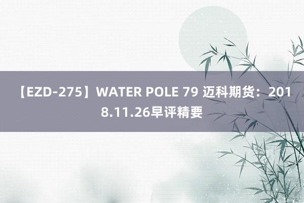 【EZD-275】WATER POLE 79 迈科期货：2018.11.26早评精要