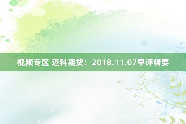 视频专区 迈科期货：2018.11.07早评精要