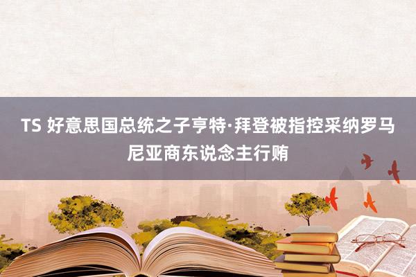 TS 好意思国总统之子亨特·拜登被指控采纳罗马尼亚商东说念主行贿