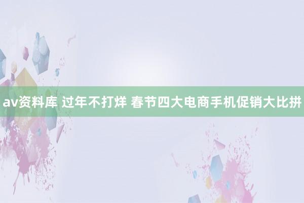 av资料库 过年不打烊 春节四大电商手机促销大比拼