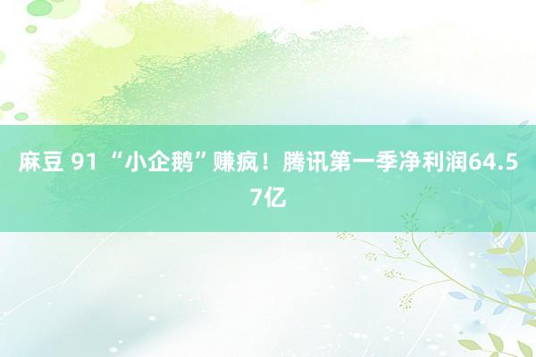 麻豆 91 “小企鹅”赚疯！腾讯第一季净利润64.57亿